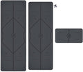 Yoga & Travel Mat & Yoga Pad Bundle Pack – Patented Alignment System, Eco-Friendly, Non-Slip , Made with Natural Rubber, Thick, Sweat Resistant, Comfortable - Grey/Grey/Grey