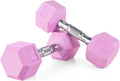 Weights Dumbbells Pink Colors Compatible with Set of 2 Neoprene/Rubber Dumbbells,1-15 LB, Anti-Slip, Anti-roll, Hex Shape