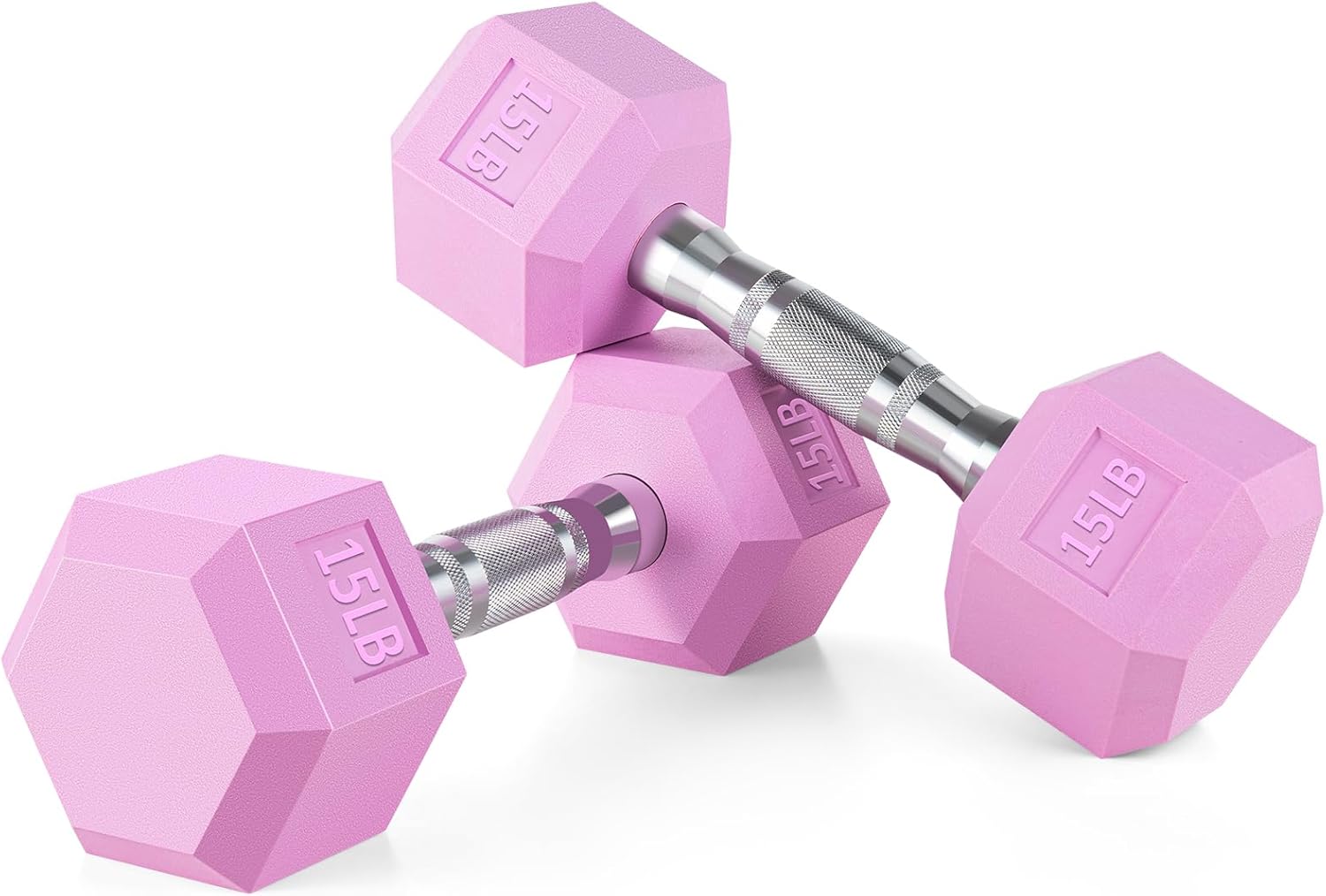 Weights Dumbbells Pink Colors Compatible with Set of 2 Neoprene/Rubber Dumbbells,1-15 LB, Anti-Slip, Anti-roll, Hex Shape