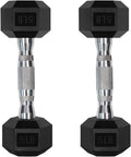 5-300LBS Rubber Encased Hex Dumbbells Sets with Optional Rack for Home Gym, Coated Hand Weights for Strength Training, Workouts