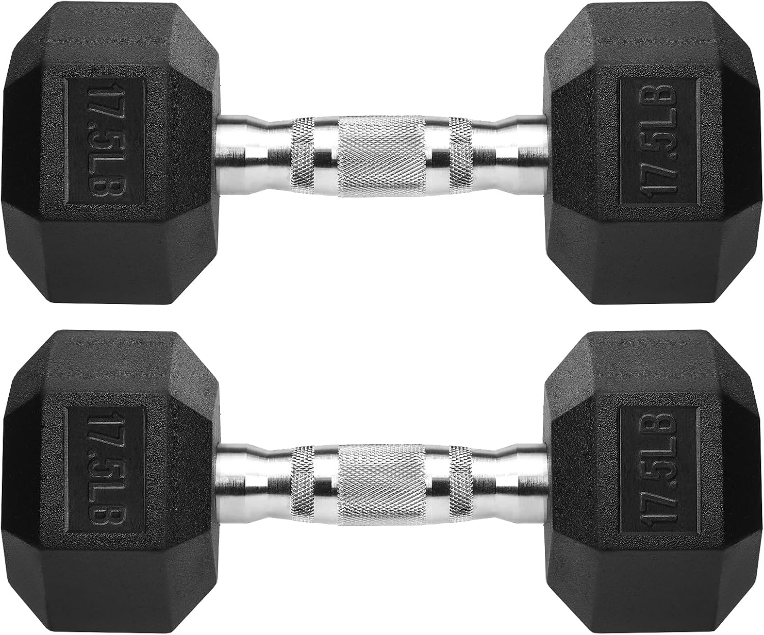 Hex Dumbbells Rubber Coated Cast Iron Hex Black Dumbbells Free Weights for Exercises