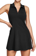 Tennis Dresses for Women Golf Dress with Shorts Underneath Built-in Bra Workout Exercise Athletic Dress with Pockets