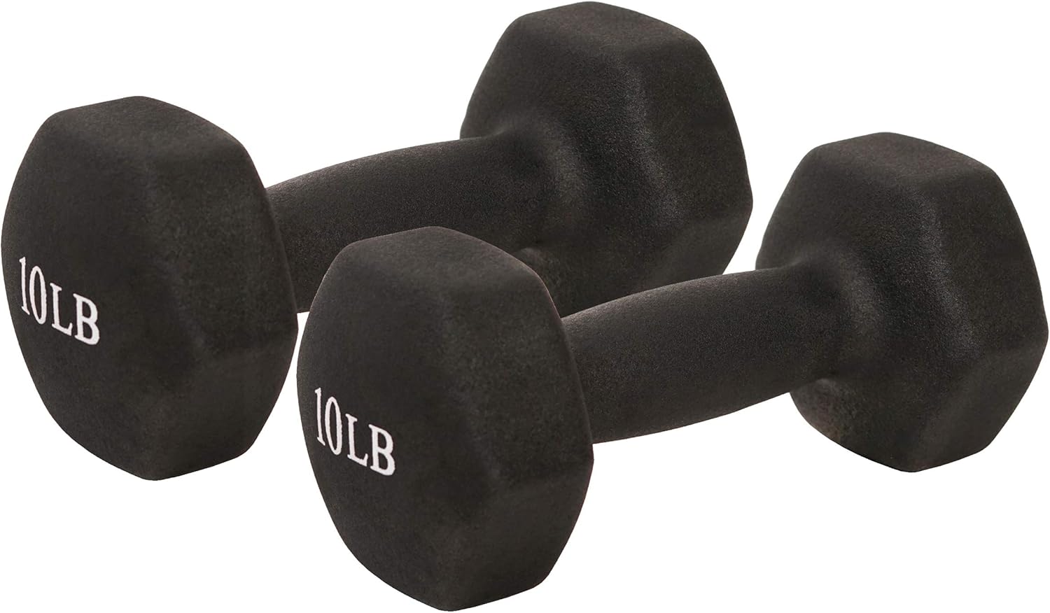 Neoprene Coated Hex Shaped Dumbbells Non-Slip Fitness Weights for Home Gym Exercise, Full Body Workout Strength Building, Weight Loss, Sold in Pairs - Sizes - 2LB, 5LB, 8LB, 10LB