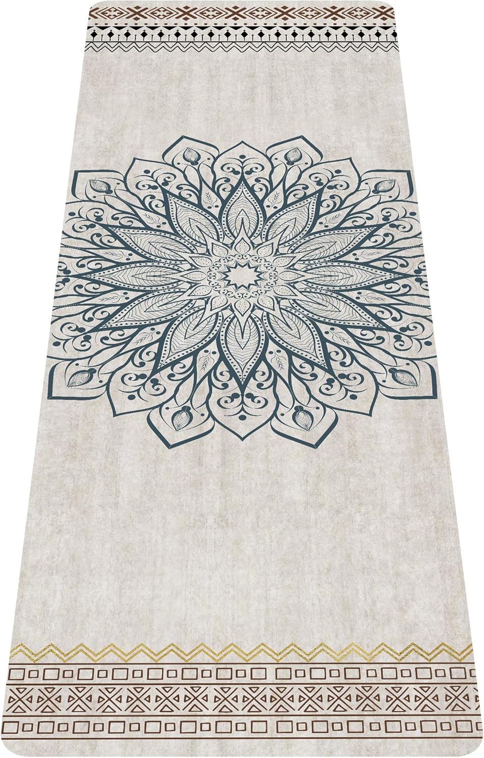 Printed Travel Yoga Mat-1/16 Inch Thick Non Slip Fitness Workout Mat with Carrying Bag, Foldable Lightweight Suede & Natural Rubber Yoga Mat for Yoga Pilates and Fitness 72" L x 24" W x 1.5mm